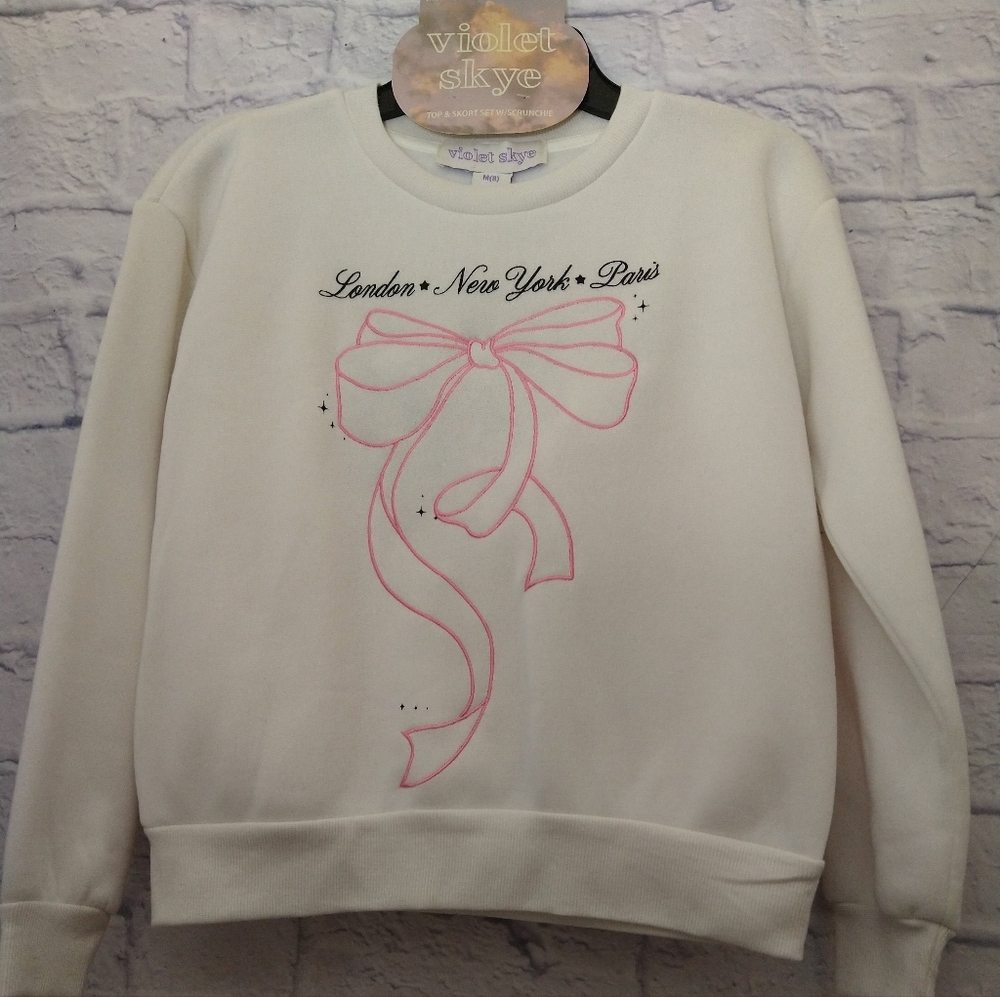3 PC Violet Skye Sweatshirt & Skirt Set